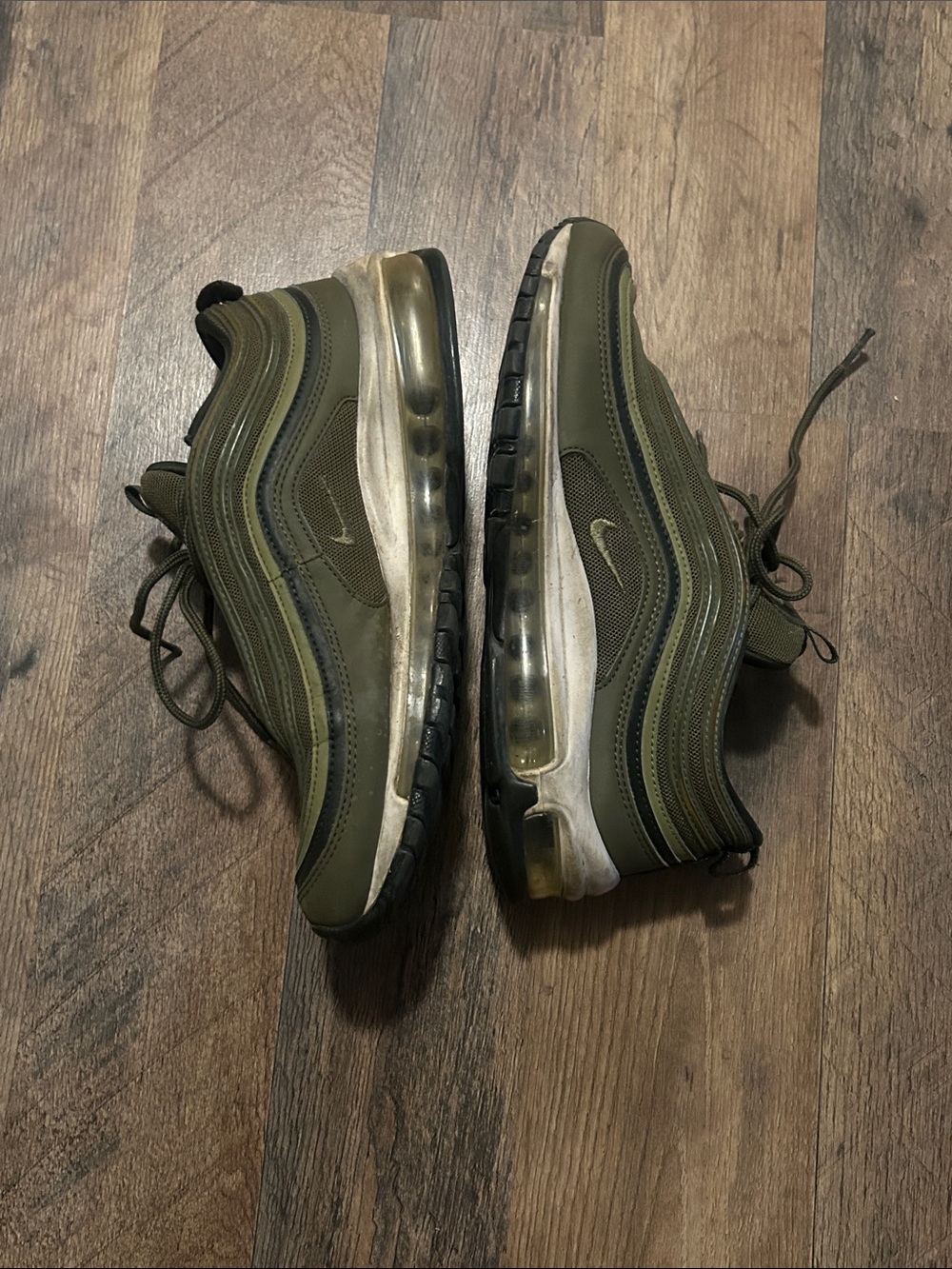 Nike Women's Air Max 97 Olive Green and Black Low-Top Sneakers - Picture 4 of 7